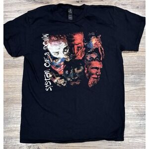 System Of A Down Painted Faces Band T-Shirt Black Adult M Alternative Rock Music